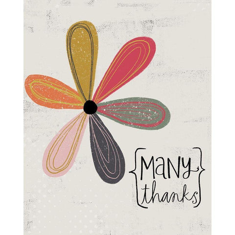 Many Thanks Black Modern Wood Framed Art Print with Double Matting by Doucette, Katie