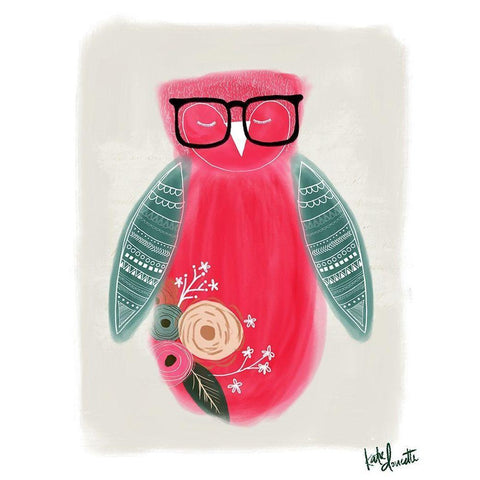 Wise Owl White Modern Wood Framed Art Print by Doucette, Katie