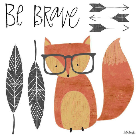 Be Brave White Modern Wood Framed Art Print by Doucette, Katie