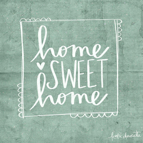 Home Sweet Home Black Ornate Wood Framed Art Print with Double Matting by Doucette, Katie