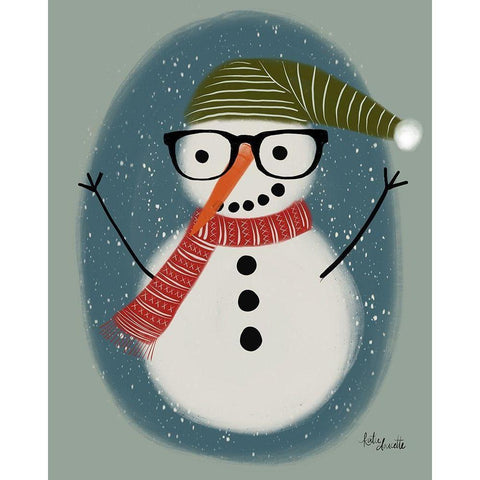 Hip Snowman Black Modern Wood Framed Art Print by Doucette, Katie