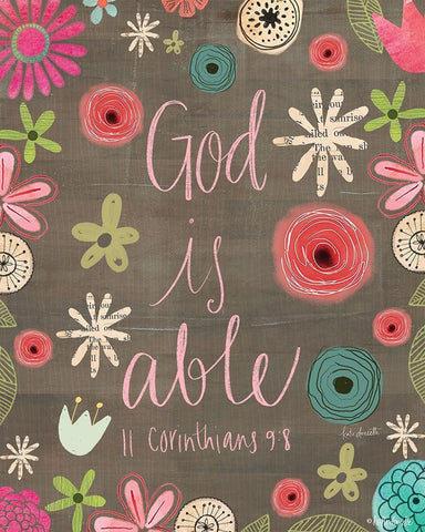 God is Able White Modern Wood Framed Art Print with Double Matting by Doucette, Katie