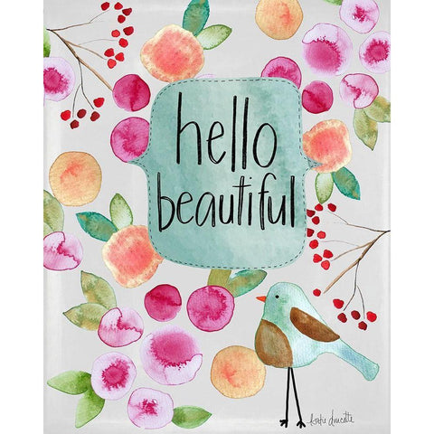 Hello Beautiful I Gold Ornate Wood Framed Art Print with Double Matting by Doucette, Katie