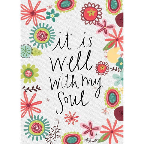 It Is Well With My Soul White Modern Wood Framed Art Print by Doucette, Katie