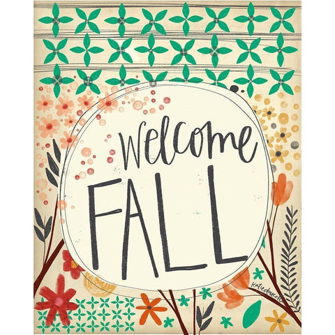 Welcome Fall Black Modern Wood Framed Art Print by Doucette, Katie