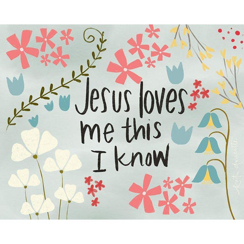 Jesus Loves Me Black Modern Wood Framed Art Print by Doucette, Katie