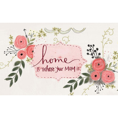 Home is Where Your Mom Is White Modern Wood Framed Art Print by Doucette, Katie