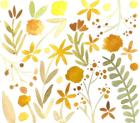 Autumn Watercolor White Modern Wood Framed Art Print with Double Matting by Doucette, Katie