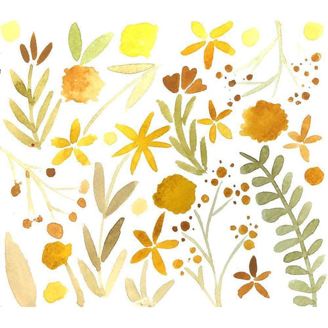 Autumn Watercolor Black Modern Wood Framed Art Print with Double Matting by Doucette, Katie