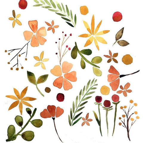 Fall Watercolor II White Modern Wood Framed Art Print by Doucette, Katie