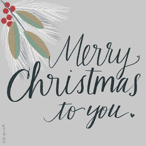 Merry Christmas to You Black Modern Wood Framed Art Print with Double Matting by Doucette, Katie