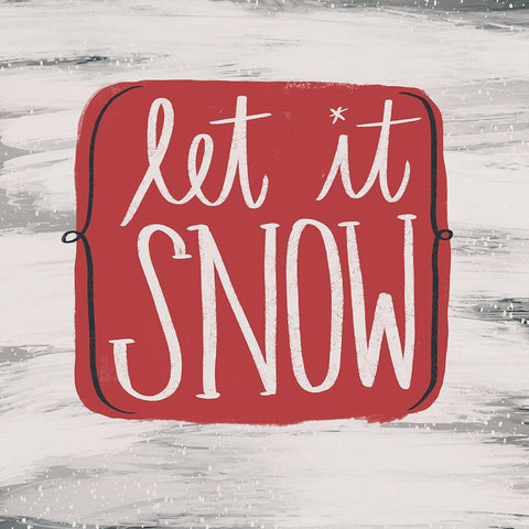 Let It Snow Black Modern Wood Framed Art Print by Doucette, Katie