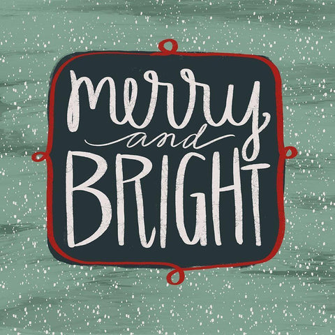 Merry and Bright Black Ornate Wood Framed Art Print with Double Matting by Doucette, Katie