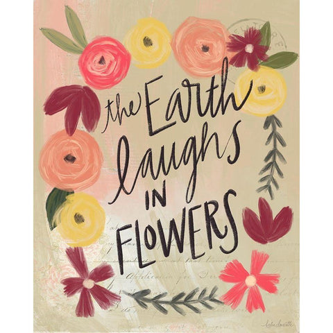 Earth Laughs White Modern Wood Framed Art Print by Doucette, Katie