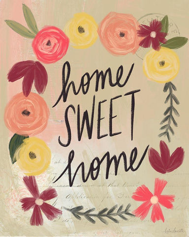 Sweet Home Black Ornate Wood Framed Art Print with Double Matting by Doucette, Katie