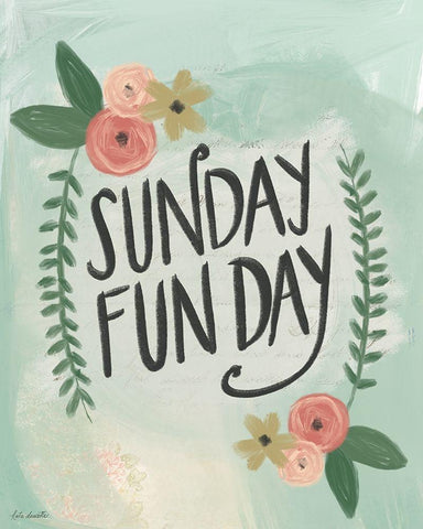 Sunday Funday Black Ornate Wood Framed Art Print with Double Matting by Doucette, Katie