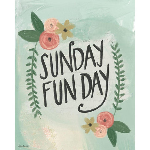 Sunday Funday Black Modern Wood Framed Art Print with Double Matting by Doucette, Katie