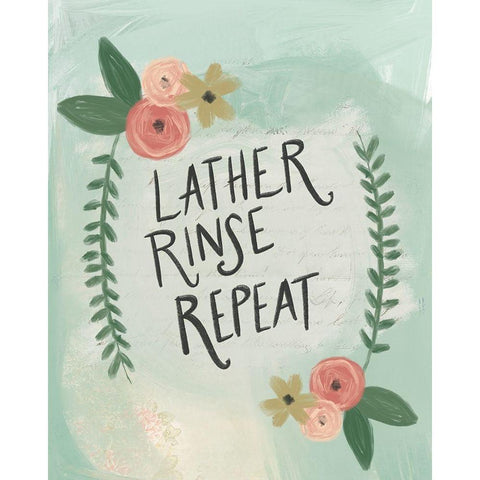 Lather, Rinse, Repeat Black Modern Wood Framed Art Print with Double Matting by Doucette, Katie