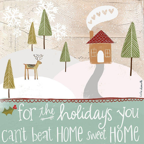 Home Sweet Home for the Holidays White Modern Wood Framed Art Print by Doucette, Katie