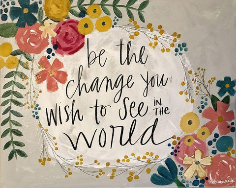 Be the Change Black Ornate Wood Framed Art Print with Double Matting by Doucette, Katie