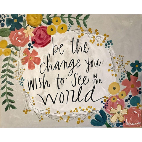 Be the Change Black Modern Wood Framed Art Print by Doucette, Katie