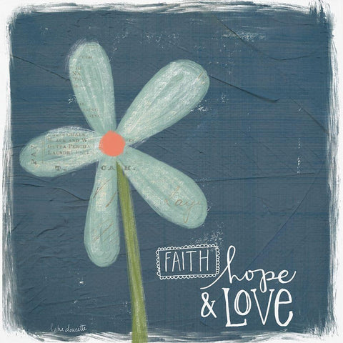 Faith, Hope, Love White Modern Wood Framed Art Print by Doucette, Katie