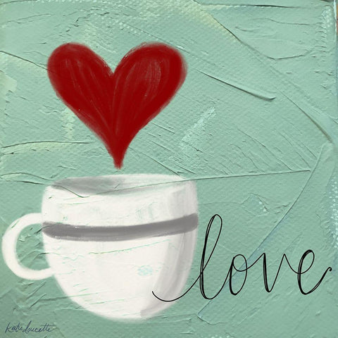 Coffee Love Gold Ornate Wood Framed Art Print with Double Matting by Doucette, Katie