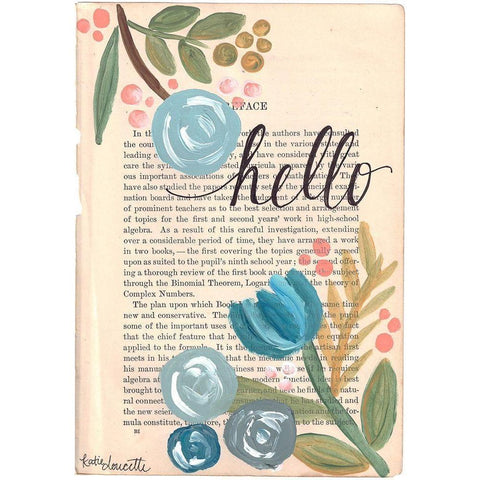 Hello Black Modern Wood Framed Art Print by Doucette, Katie