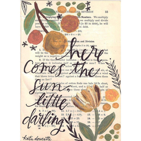 Here Comes the Sun Black Modern Wood Framed Art Print by Doucette, Katie