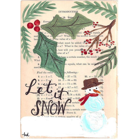 Let It Snow Black Modern Wood Framed Art Print with Double Matting by Doucette, Katie