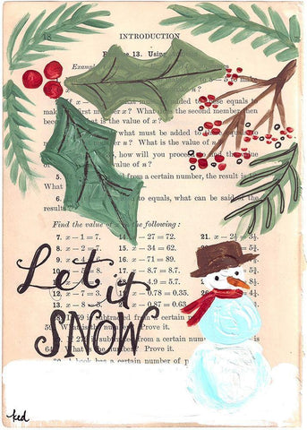 Let It Snow Black Ornate Wood Framed Art Print with Double Matting by Doucette, Katie