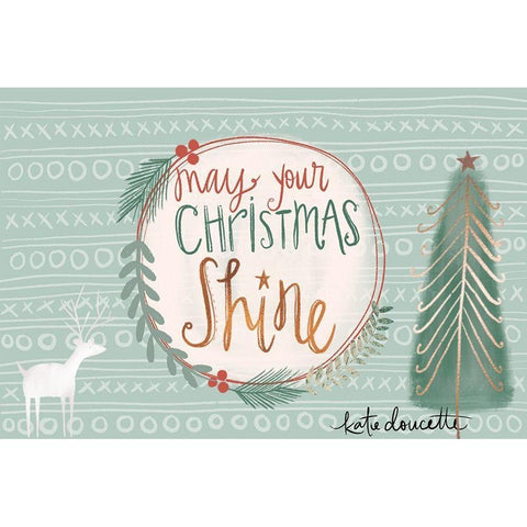 Christmas Shine White Modern Wood Framed Art Print by Doucette, Katie