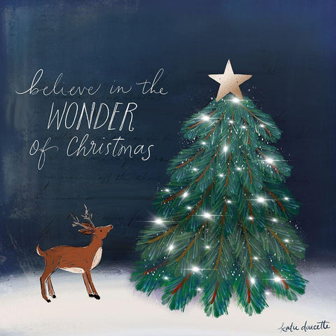 Wonder of Christmas Black Modern Wood Framed Art Print with Double Matting by Doucette, Katie