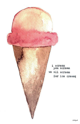 I Scream for Ice Cream White Modern Wood Framed Art Print with Double Matting by Doucette, Katie