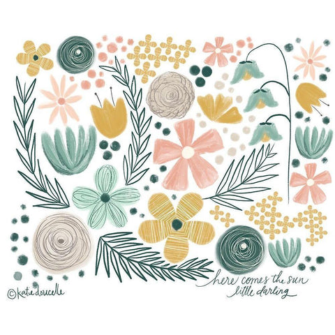 Little Darling Black Modern Wood Framed Art Print by Doucette, Katie