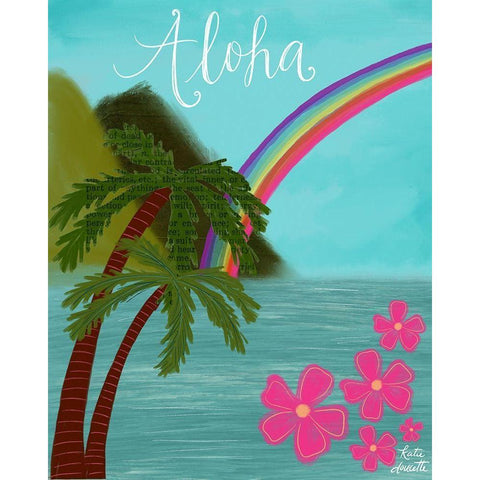 Aloha Black Modern Wood Framed Art Print with Double Matting by Doucette, Katie