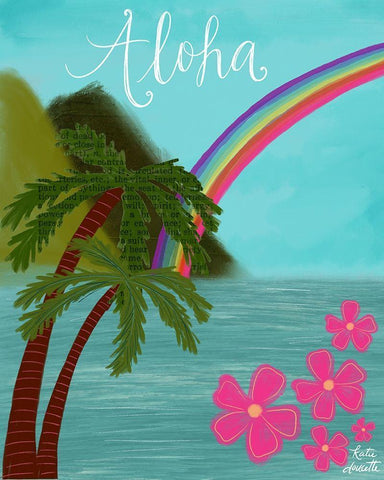Aloha White Modern Wood Framed Art Print with Double Matting by Doucette, Katie