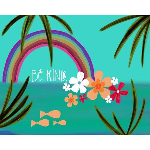 Be Kind Black Modern Wood Framed Art Print with Double Matting by Doucette, Katie