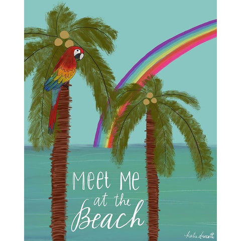 Meet Me at the Beach Black Modern Wood Framed Art Print with Double Matting by Doucette, Katie