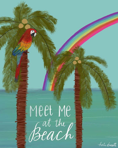 Meet Me at the Beach Black Ornate Wood Framed Art Print with Double Matting by Doucette, Katie