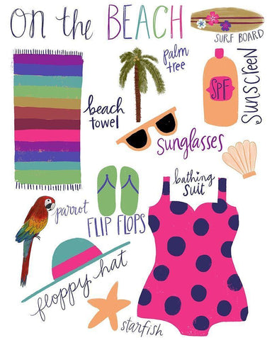 On the Beach Black Ornate Wood Framed Art Print with Double Matting by Doucette, Katie