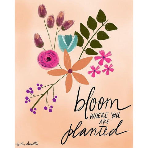 Bloom Black Modern Wood Framed Art Print by Doucette, Katie