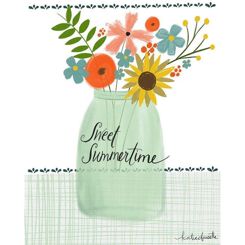 Sweet Summer Bouquet Black Modern Wood Framed Art Print with Double Matting by Doucette, Katie