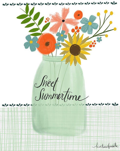 Sweet Summer Bouquet White Modern Wood Framed Art Print with Double Matting by Doucette, Katie