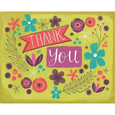 Thank You Gold Ornate Wood Framed Art Print with Double Matting by Doucette, Katie