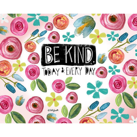 Be Kind Every Day Black Modern Wood Framed Art Print with Double Matting by Doucette, Katie