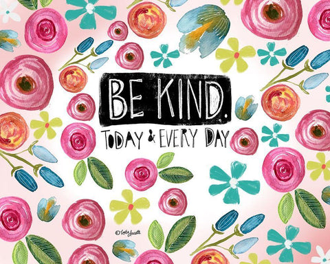 Be Kind Every Day White Modern Wood Framed Art Print with Double Matting by Doucette, Katie