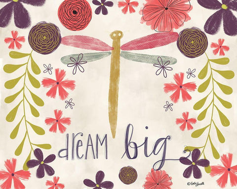 Dream Big White Modern Wood Framed Art Print with Double Matting by Doucette, Katie