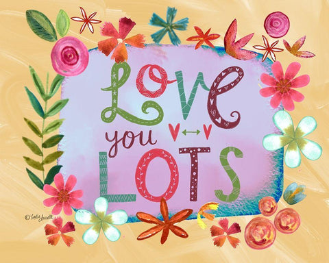 Love You Lots White Modern Wood Framed Art Print with Double Matting by Doucette, Katie