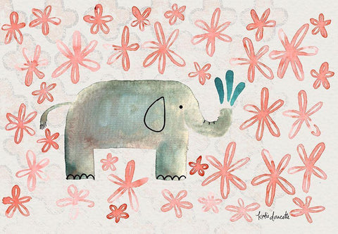 Floral Fox Black Ornate Wood Framed Art Print with Double Matting by Doucette, Katie